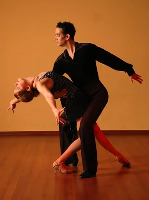 Adults dancing ballroom in hold at a weekly class in Bournemouth